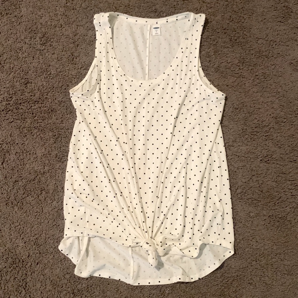 COPY - Old Navy Luxe Polka Dot Super Soft and Flowing Tank with Front Knot Size…